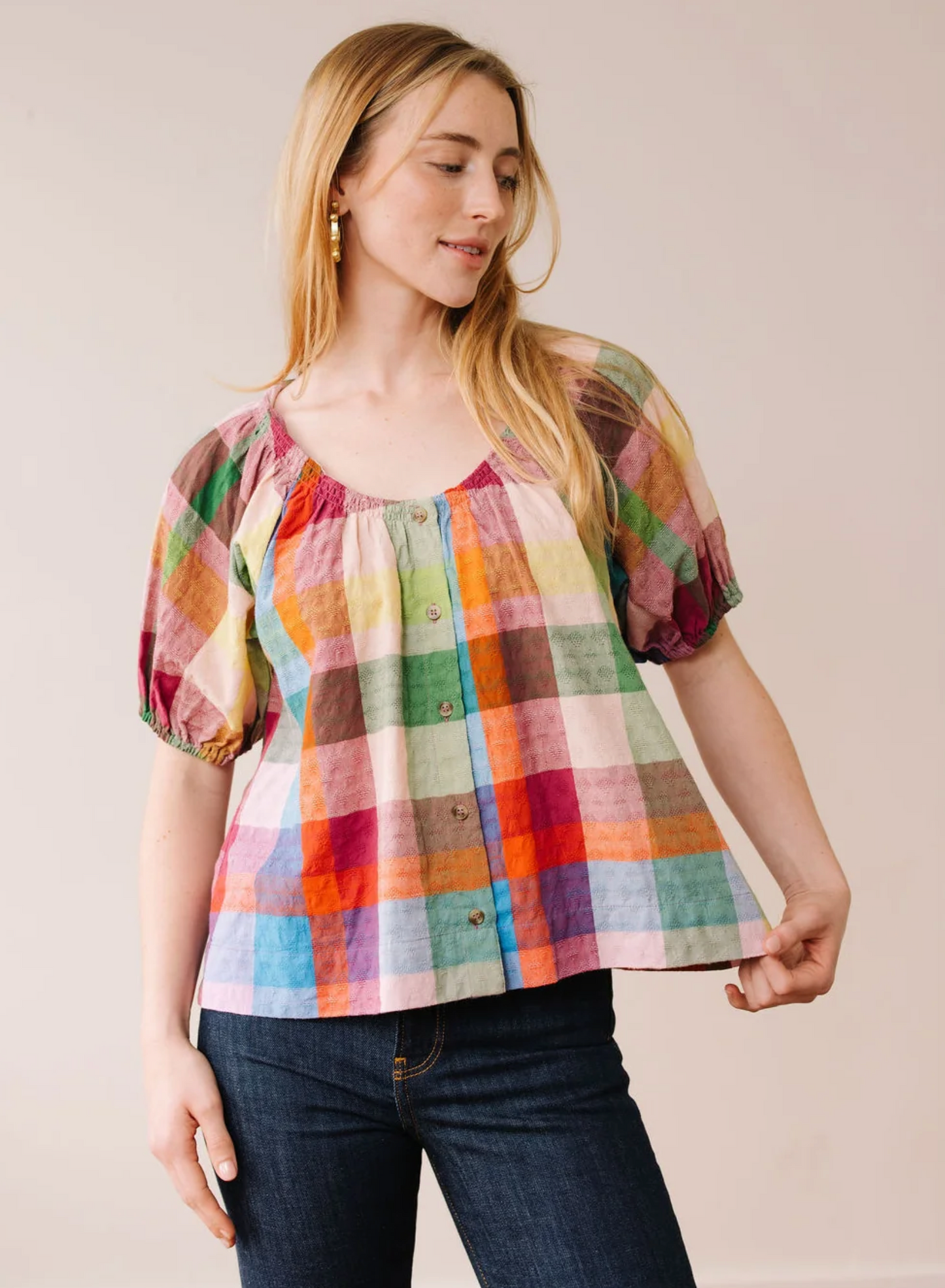Harbor Plaid Frances Top: S
