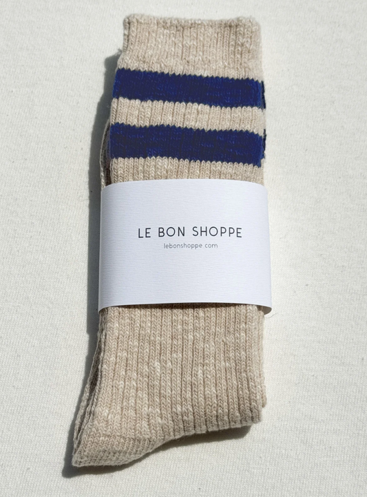 Le Bon Cottage Varsity Socks - "Oatmeal"