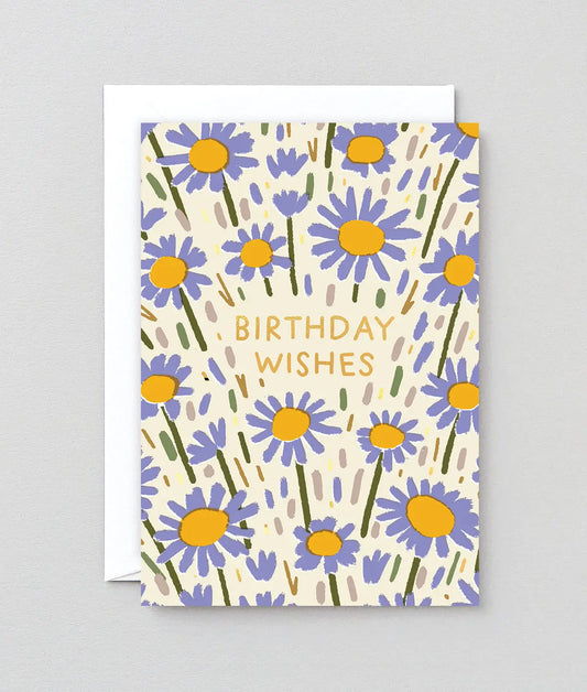 'flower Field Birthday' Foiled Greetings Card by Wrap