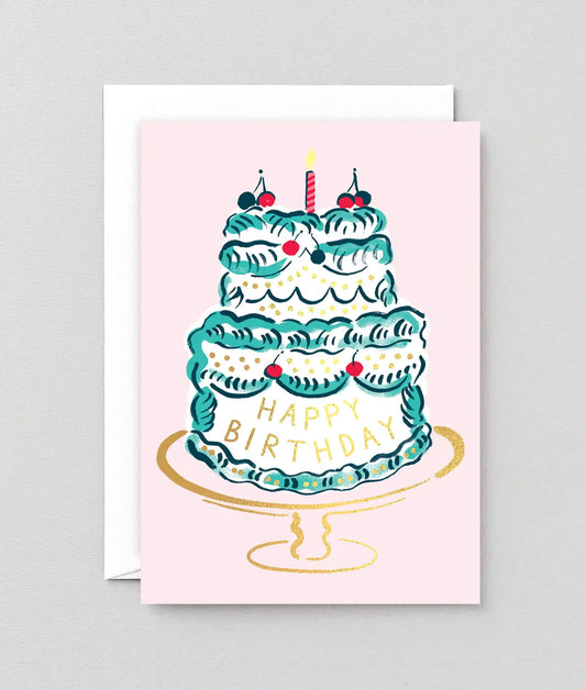 ‘Hb Cake and Candle’ Greetings Card by Wrap