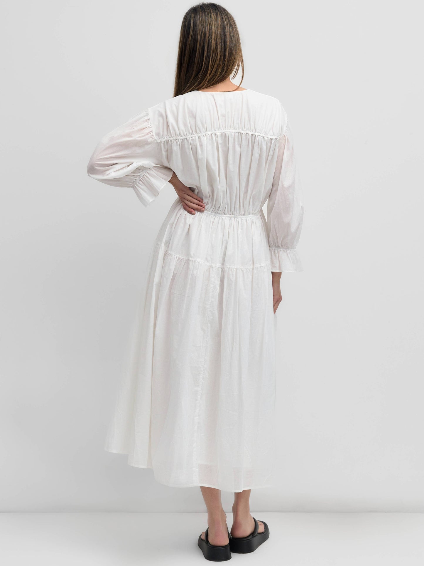 The Abbey Dress in White Poplin