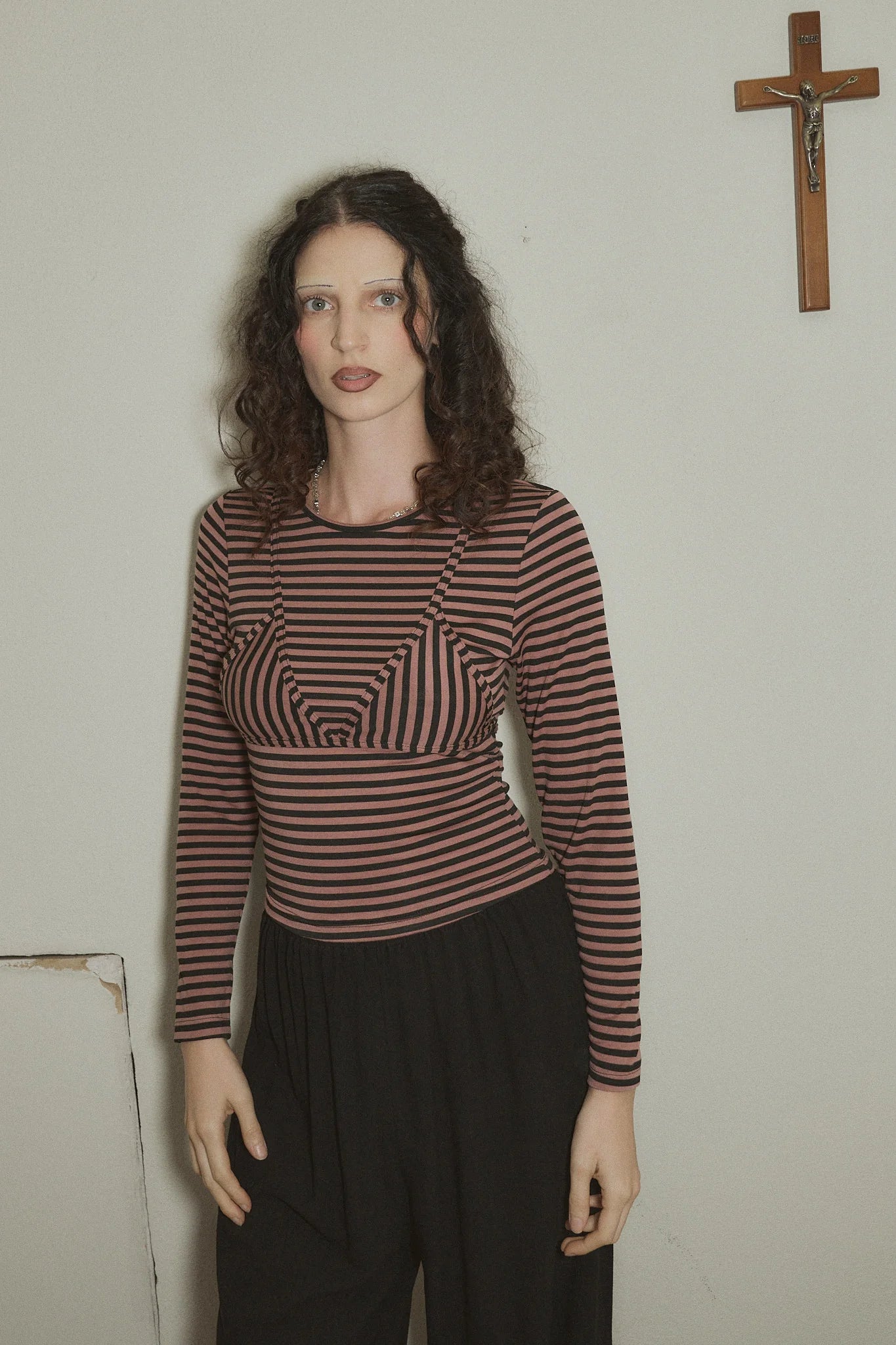 Fashion Brand Company Long Sleeve Bikini Bod Pink Stripe
