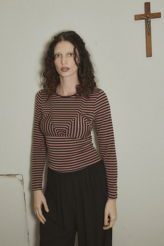 Fashion Brand Company Long Sleeve Bikini Bod Pink Stripe