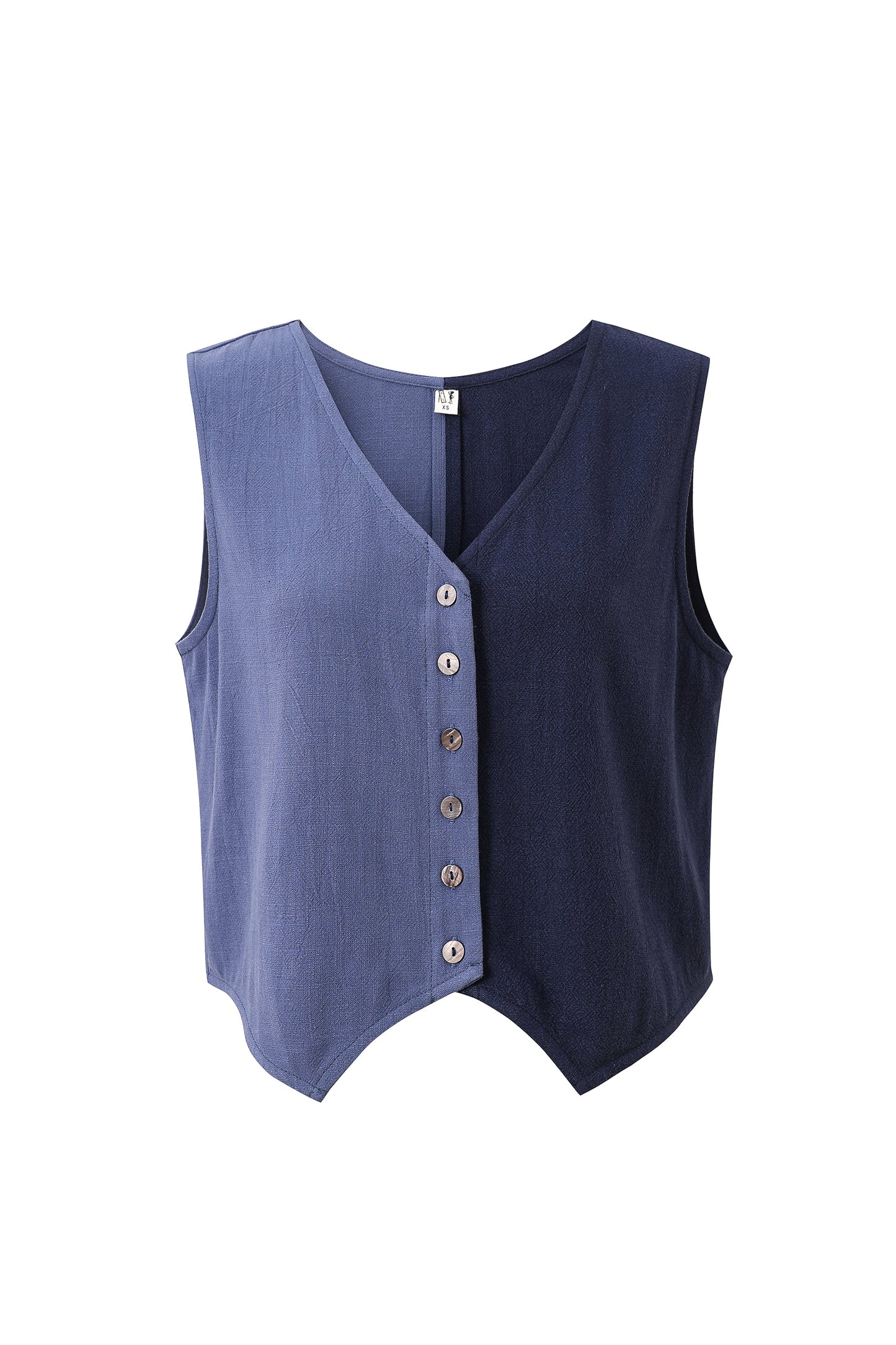 Fashion Branc Company Vest & Pants Soft Linen Lazy Pants Set Blue/Navy