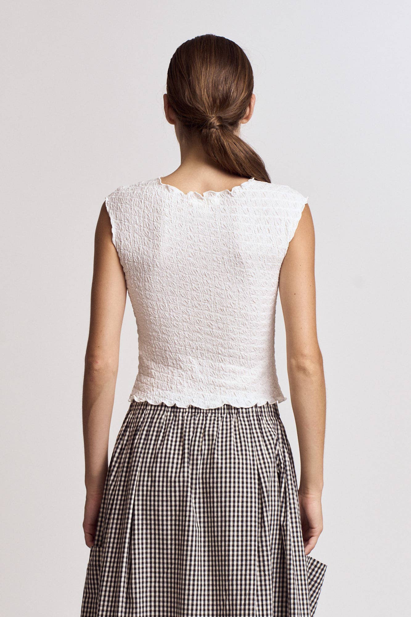 Textured shirred top