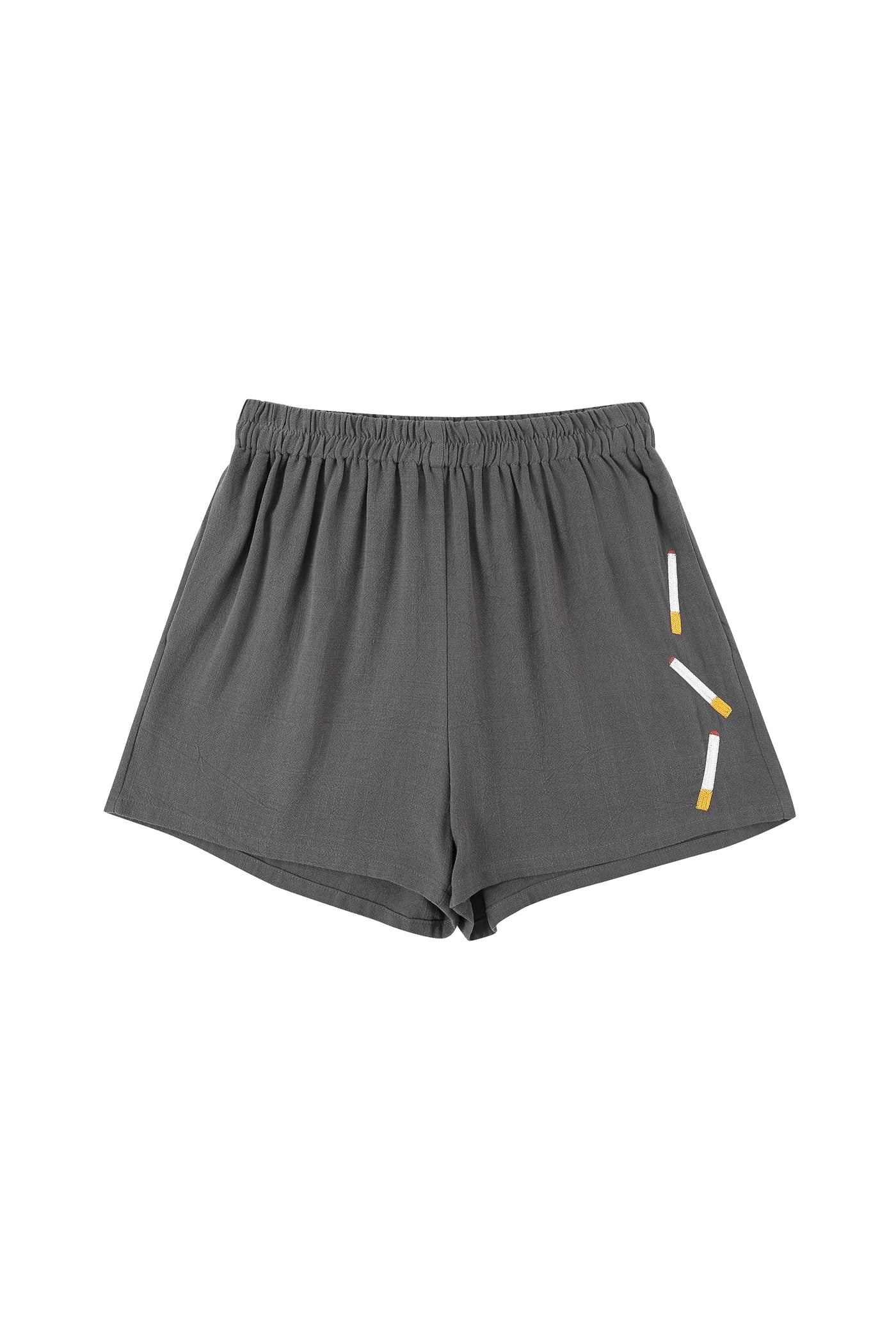 Fashion Brand Company Cigarettes Soft Linen Shorts Gray