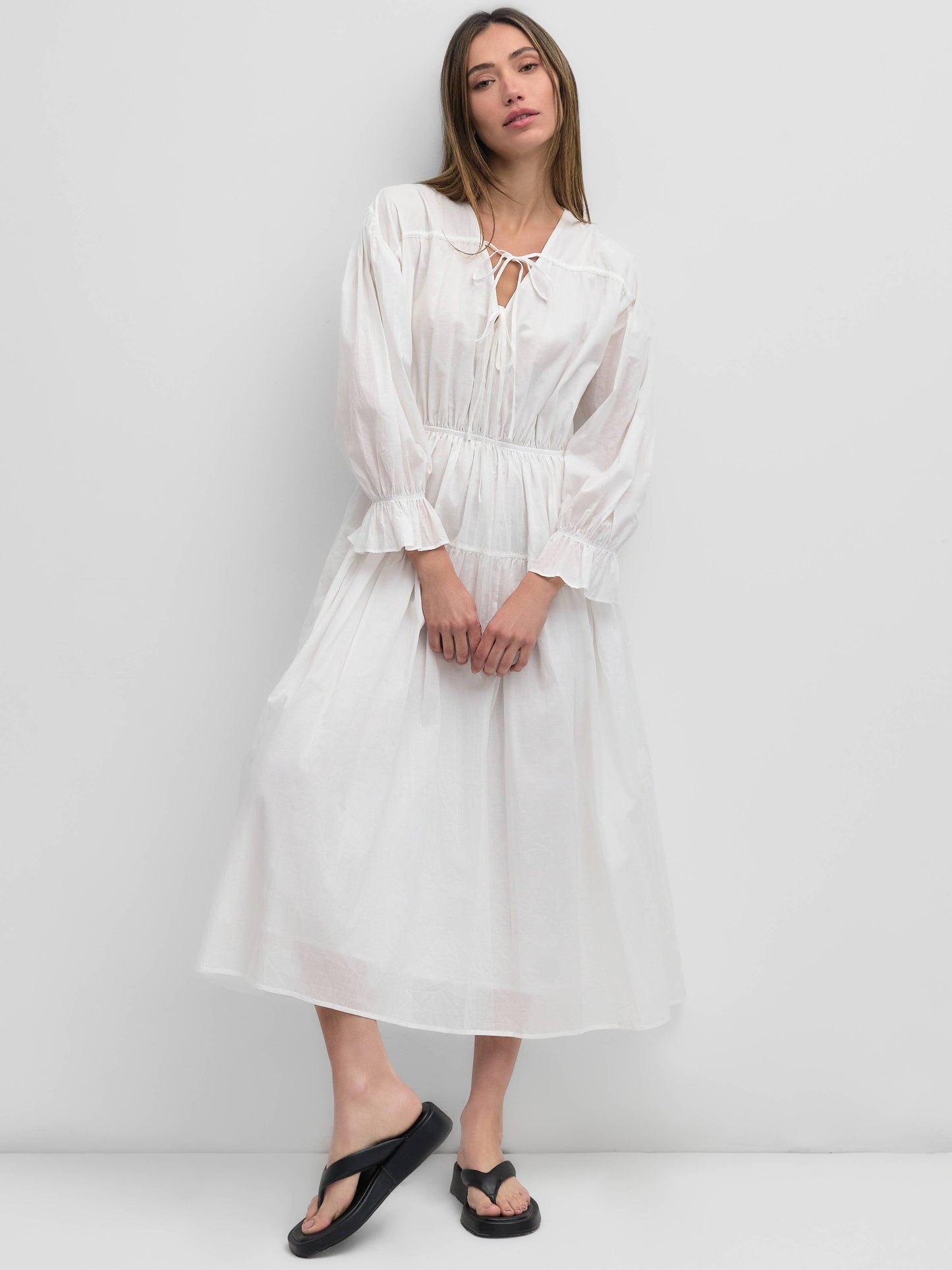 The Abbey Dress in White Poplin