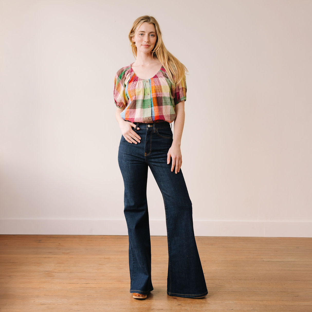 Harbor Plaid Frances Top: S