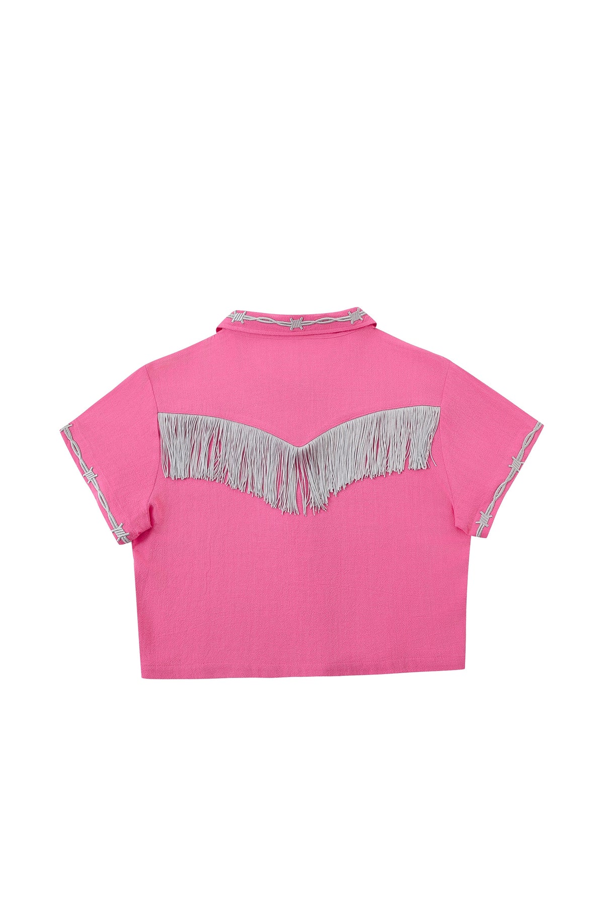 Fashion Brand Company Soft Linen Pammy Fringe Blouse Pink