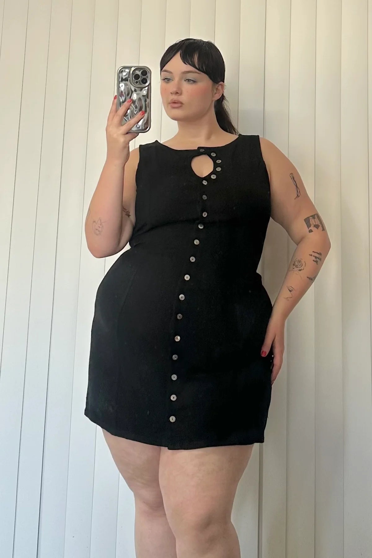 Fashion Brand Company Unbuttoned Soft Linen Mini Dress