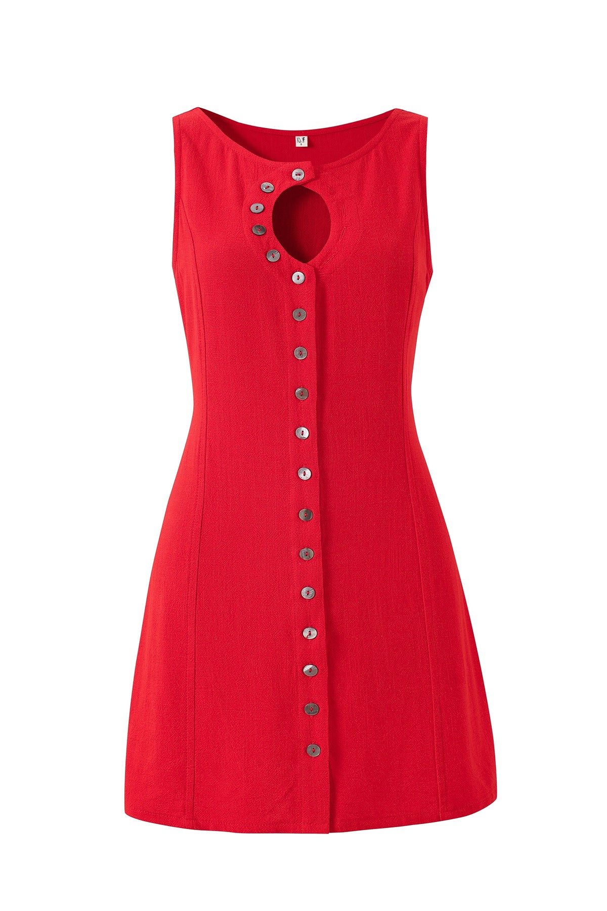 Fashion Brand Company Unbuttoned Soft Linen Mini Dress - Maraschino