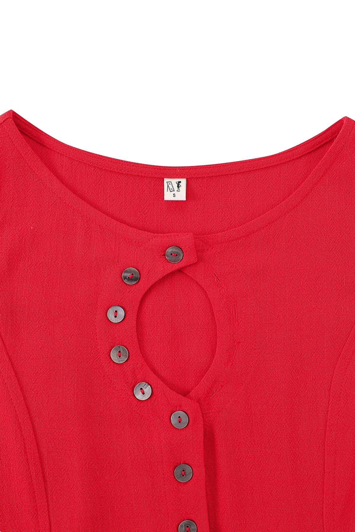 Fashion Brand Company Unbuttoned Soft Linen Mini Dress - Maraschino