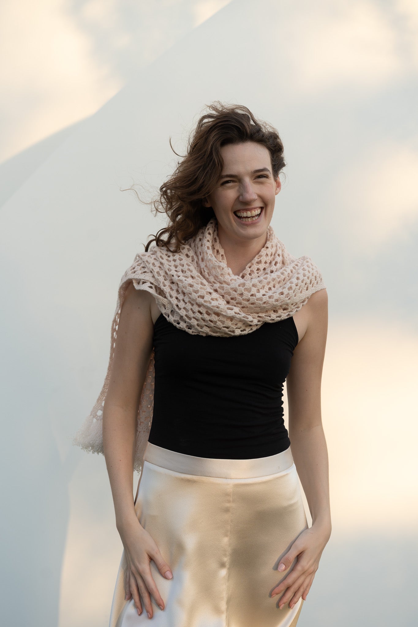 Helen Skirt in Cream Silk Charmeuse