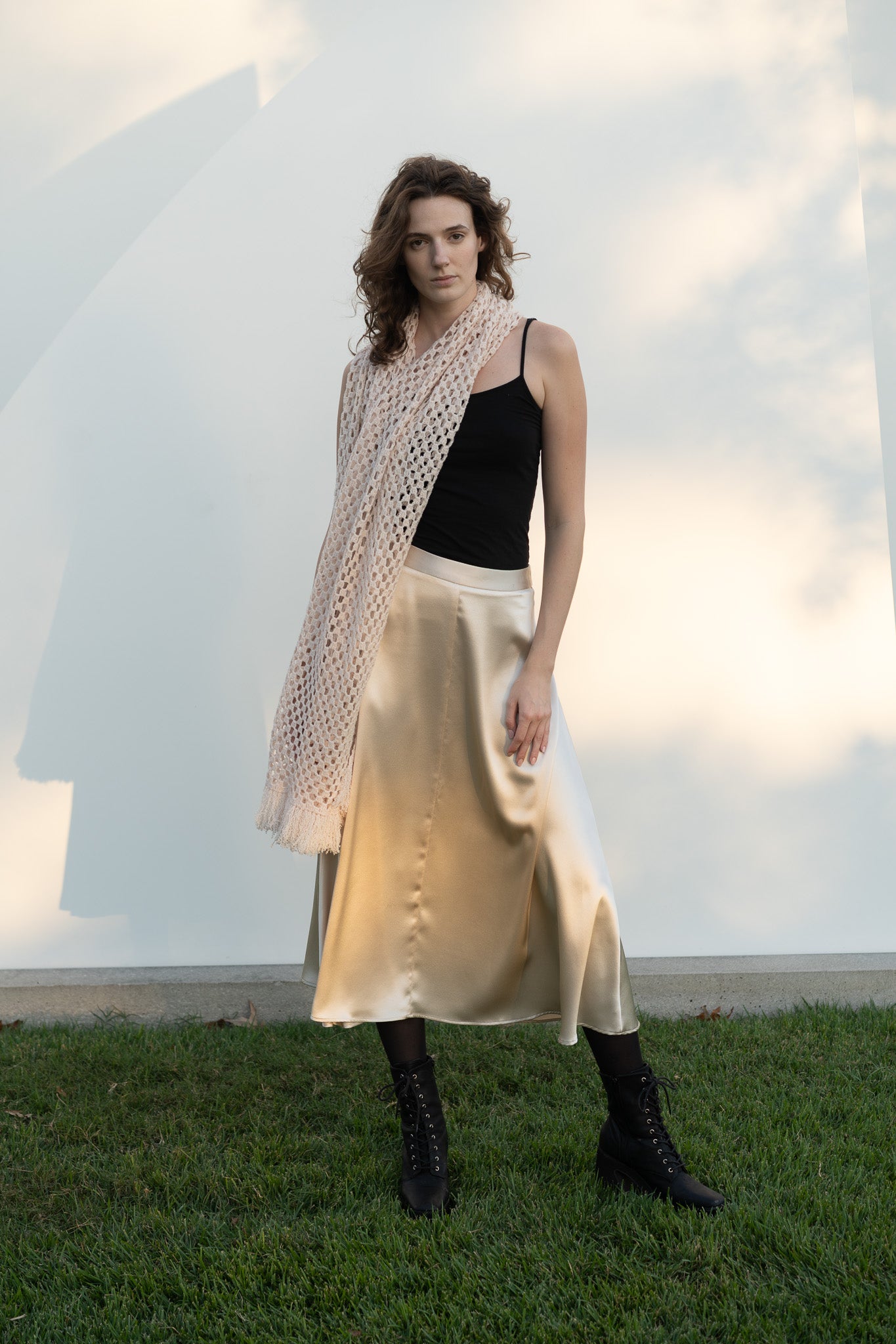 Odetta scarf in Natural Cashmere