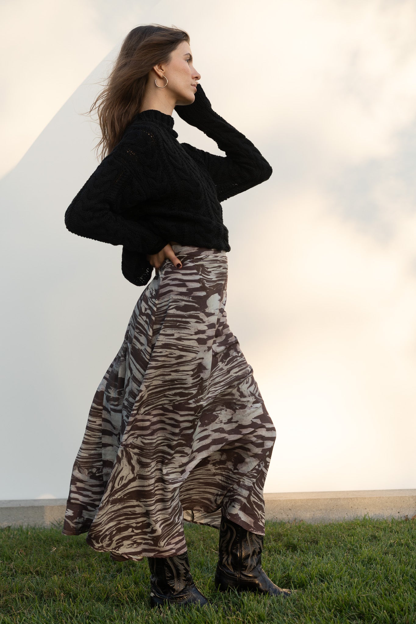 Helen Skirt in Nerikomi Silk Blend