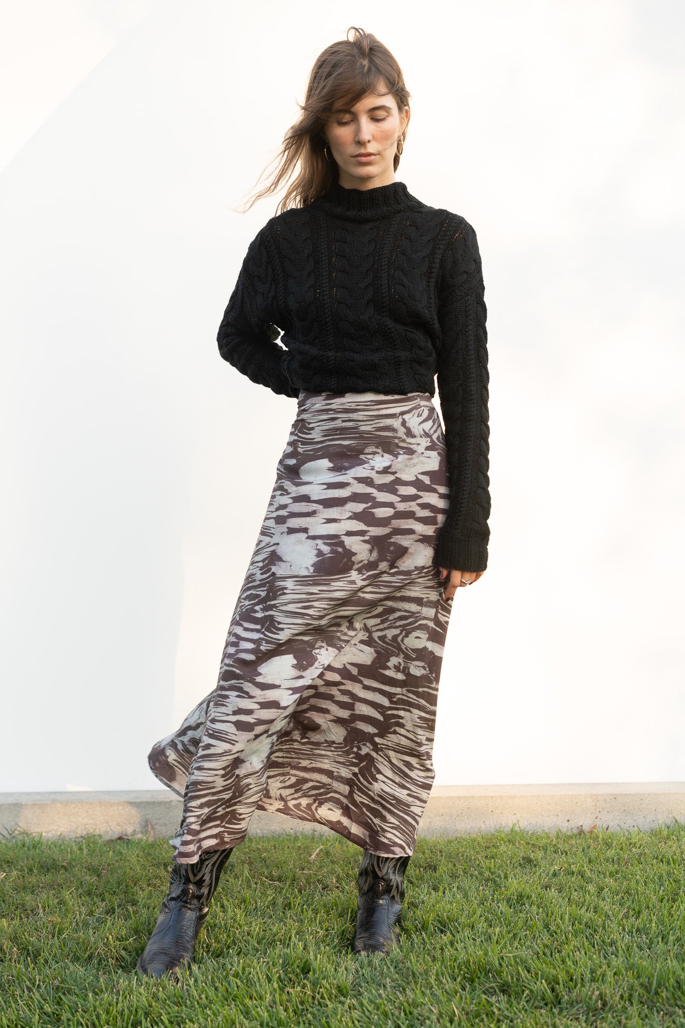 Helen Skirt in Nerikomi Silk Blend