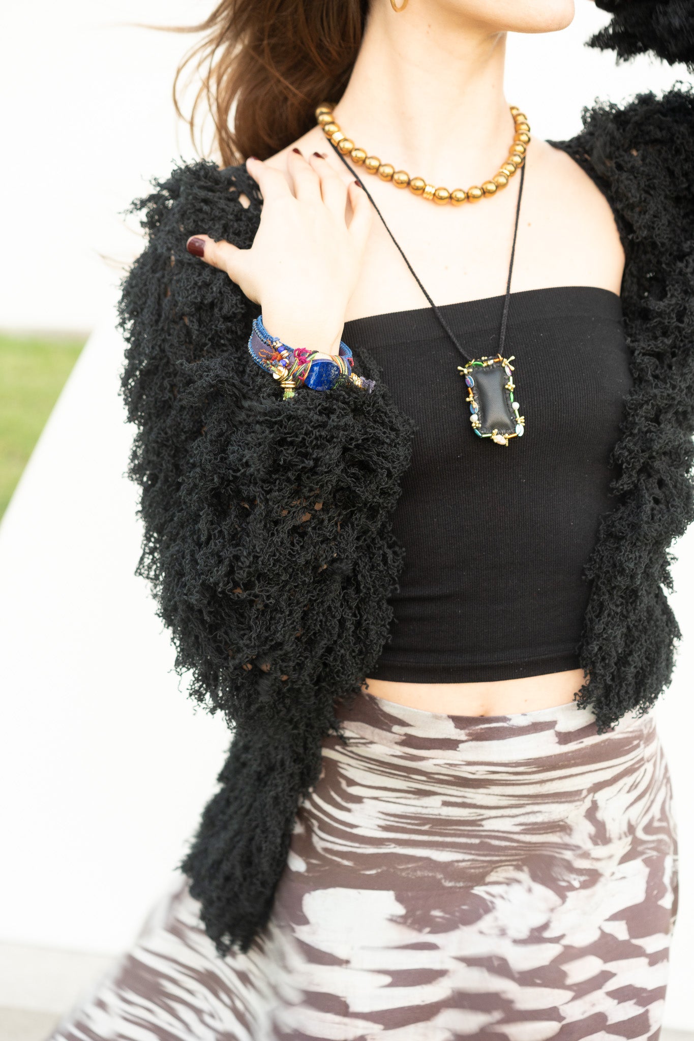 Lilli Cardigan in Black Cotton