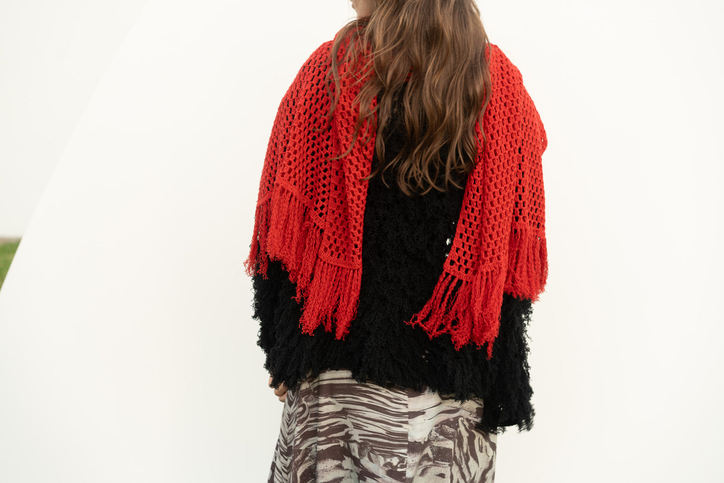 Odetta Scarf in Serrano Red Cotton