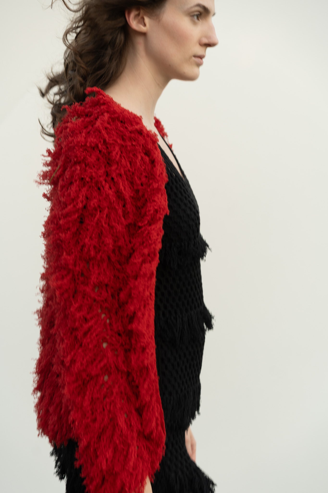 Lilli Cardigan in Serrano Red Cotton