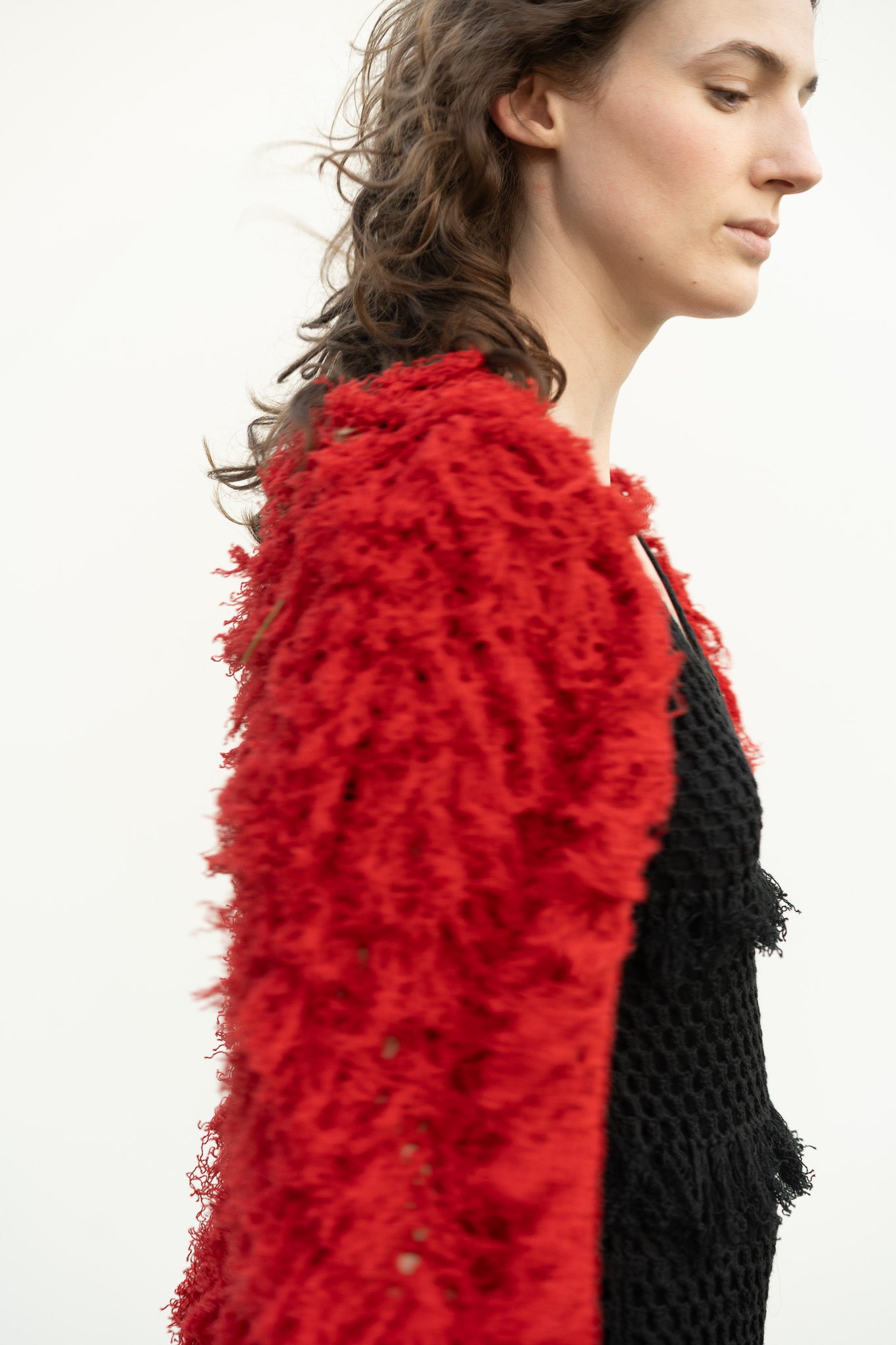 Lilli Cardigan in Serrano Red Cotton