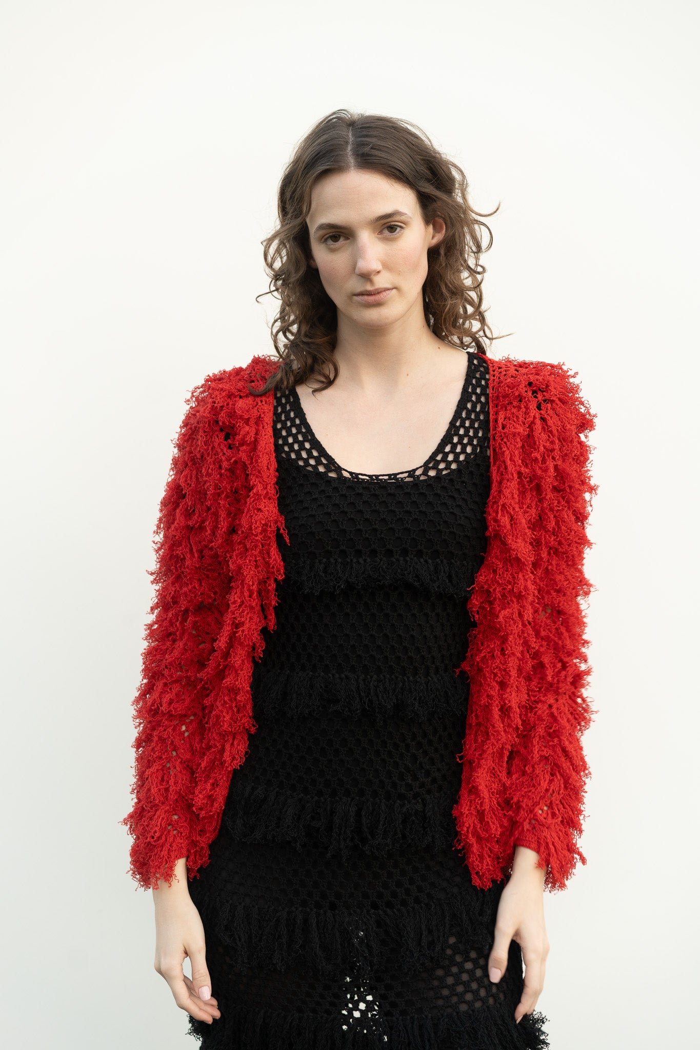 Lilli Cardigan in Serrano Red Cotton