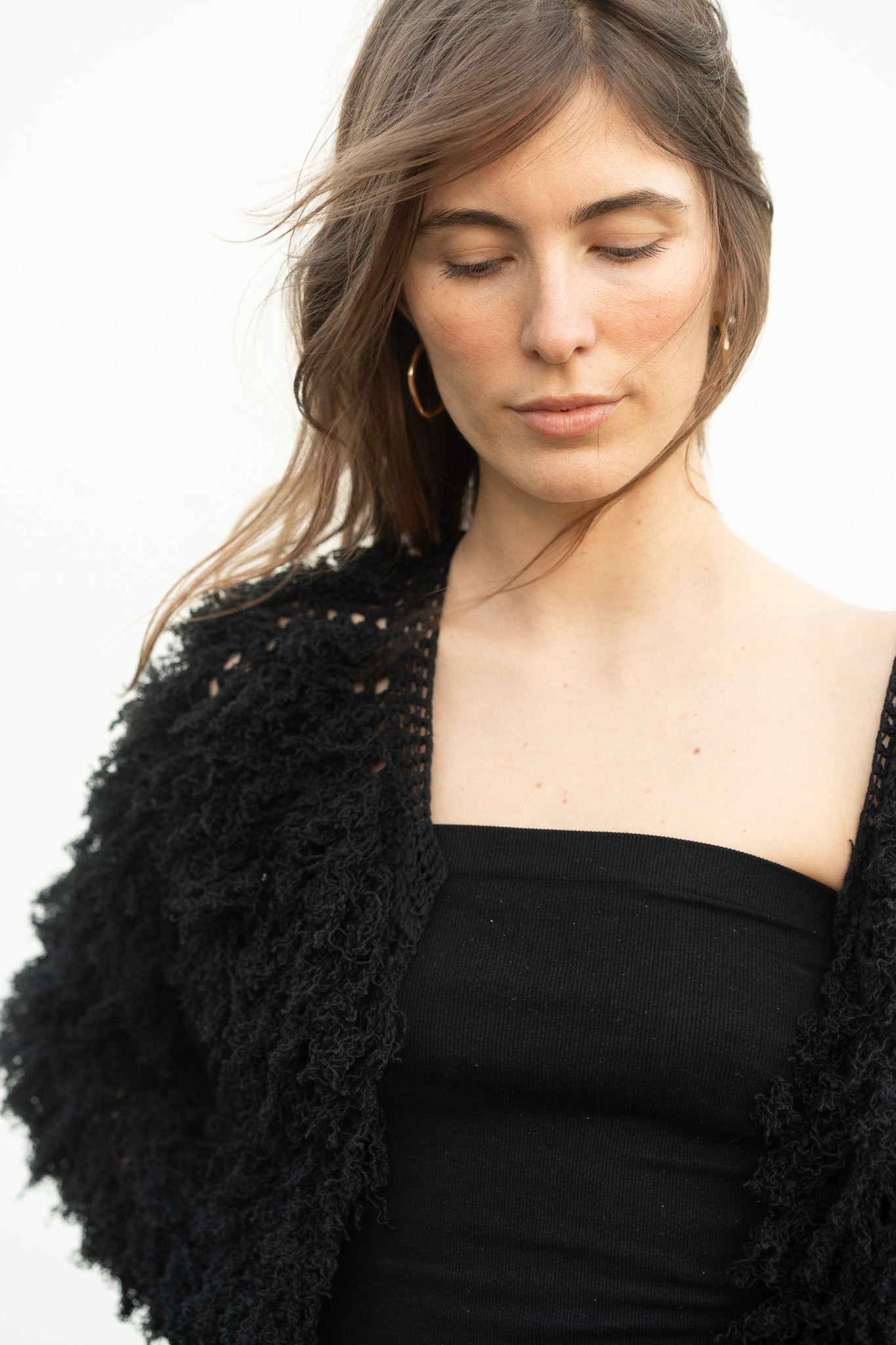 Lilli Cardigan in Black Cotton