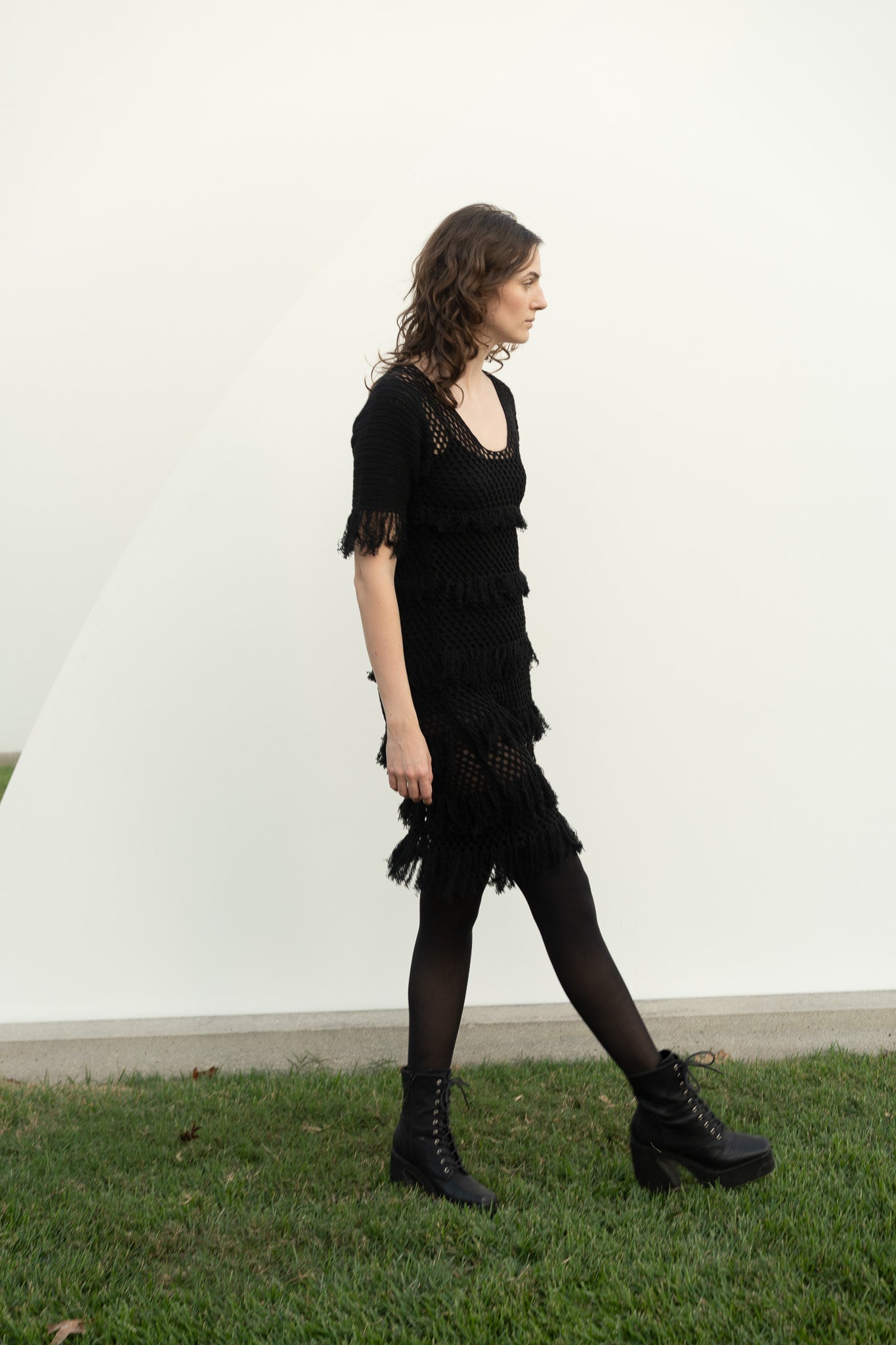 Zora Dress in Black Cotton