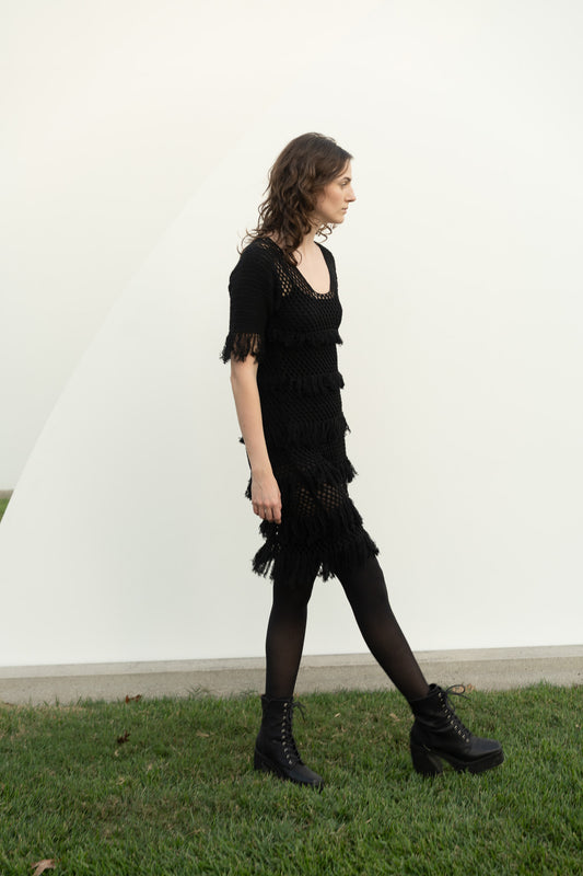 Zora Dress in Black Cotton