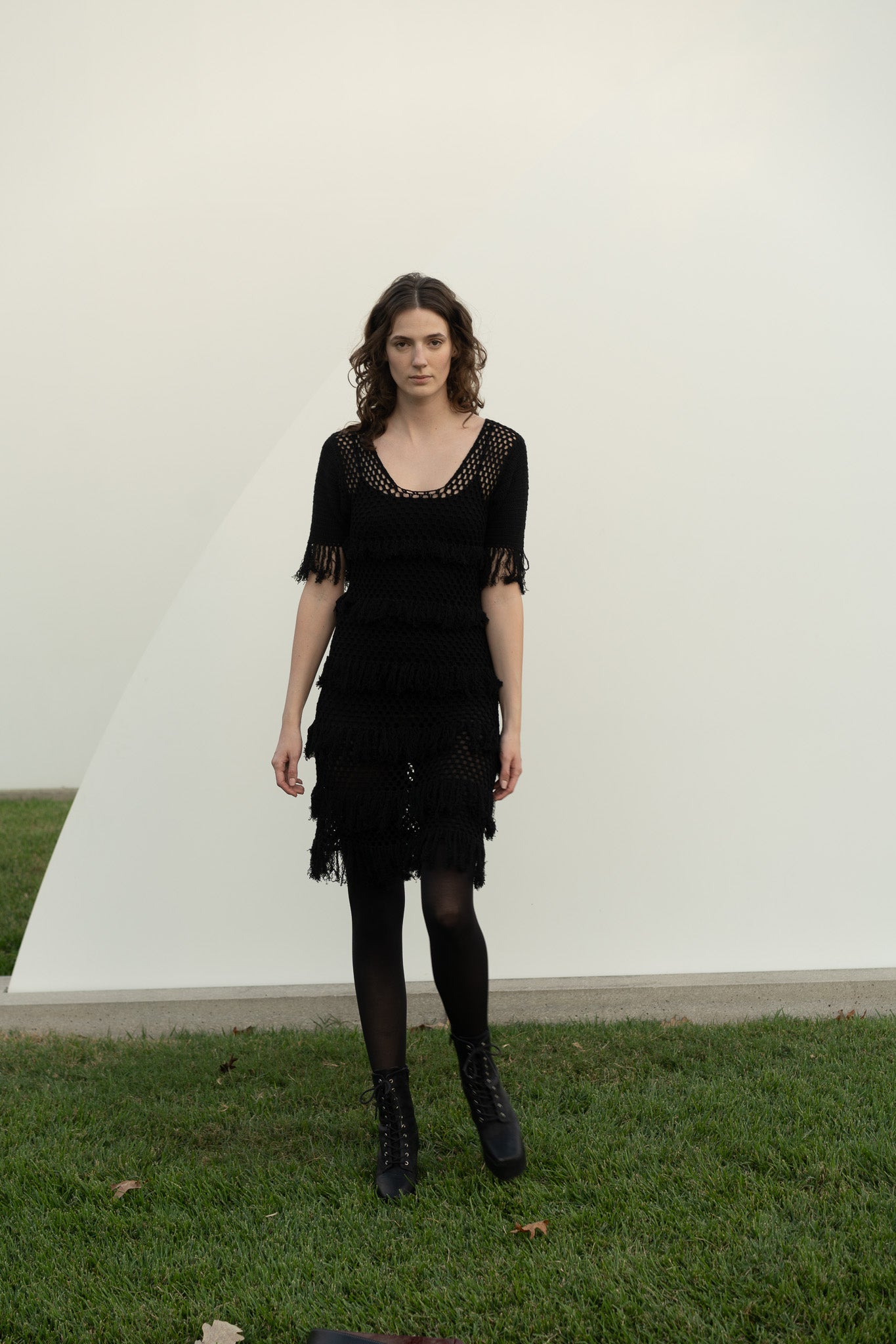 Zora Dress in Black Cotton