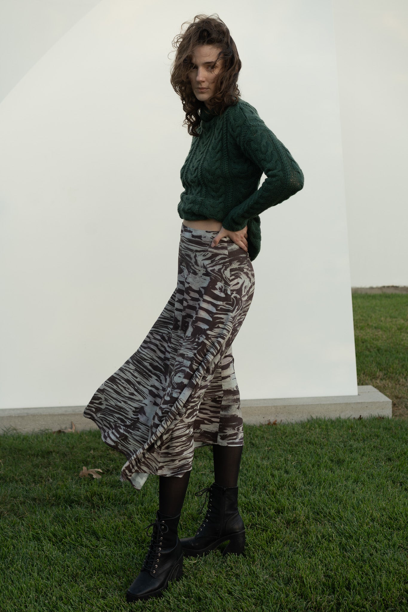 Helen Skirt in Nerikomi Silk Blend