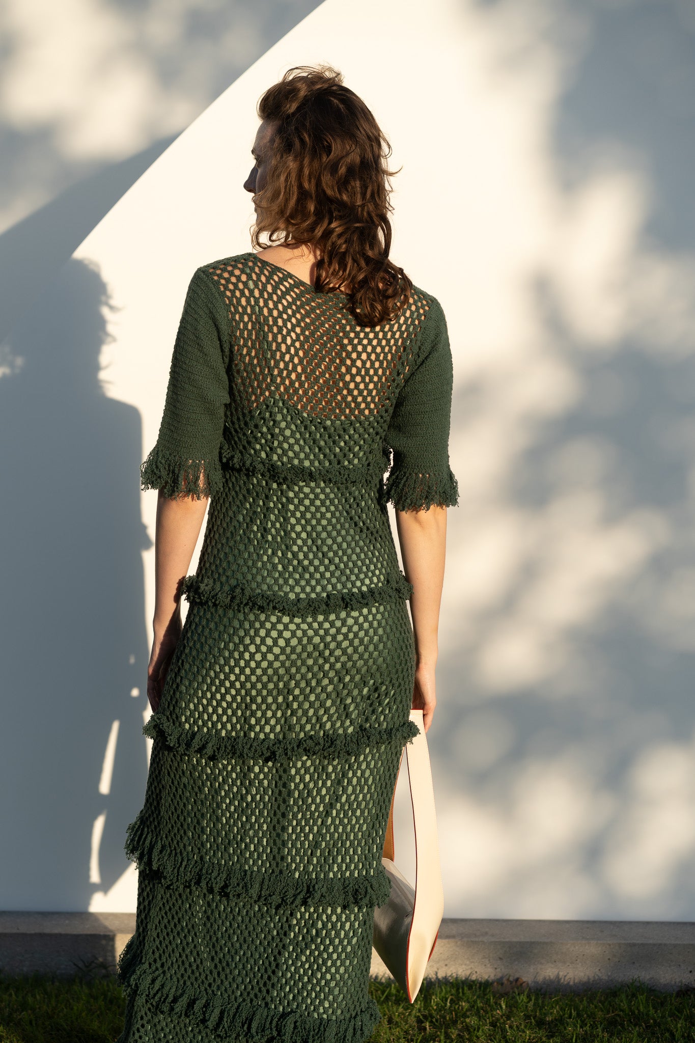 Ceremony Gown in Emerald Cashmere