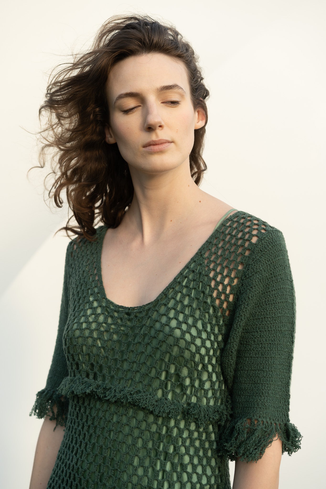 Ceremony Gown in Emerald Cashmere