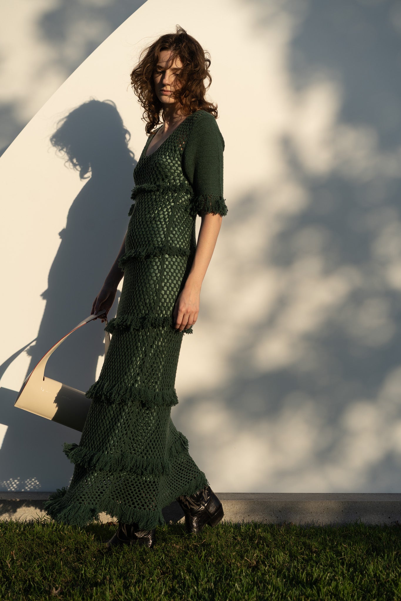 Ceremony Gown in Emerald Cashmere