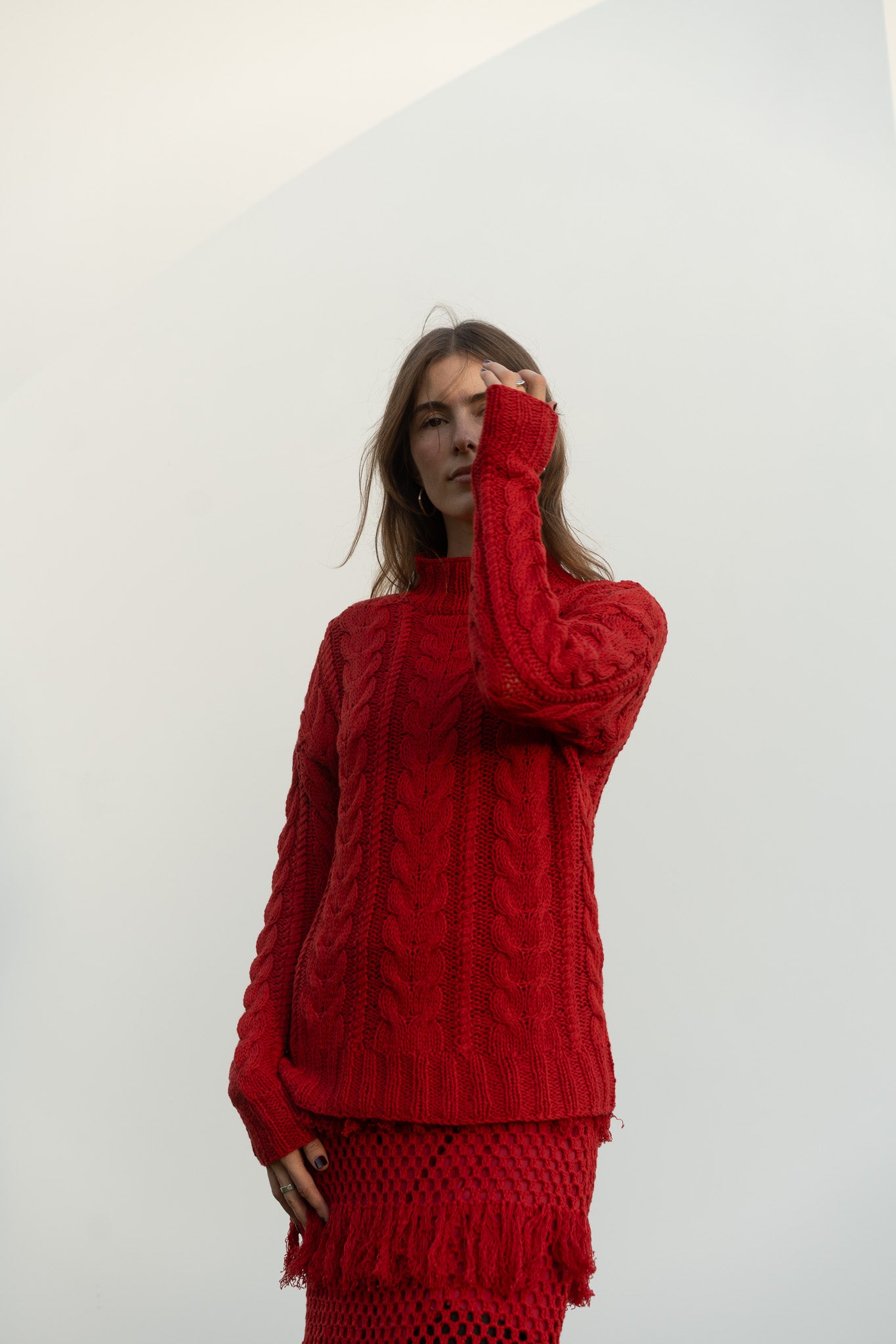 Zora Dress in Serrano Red Cotton