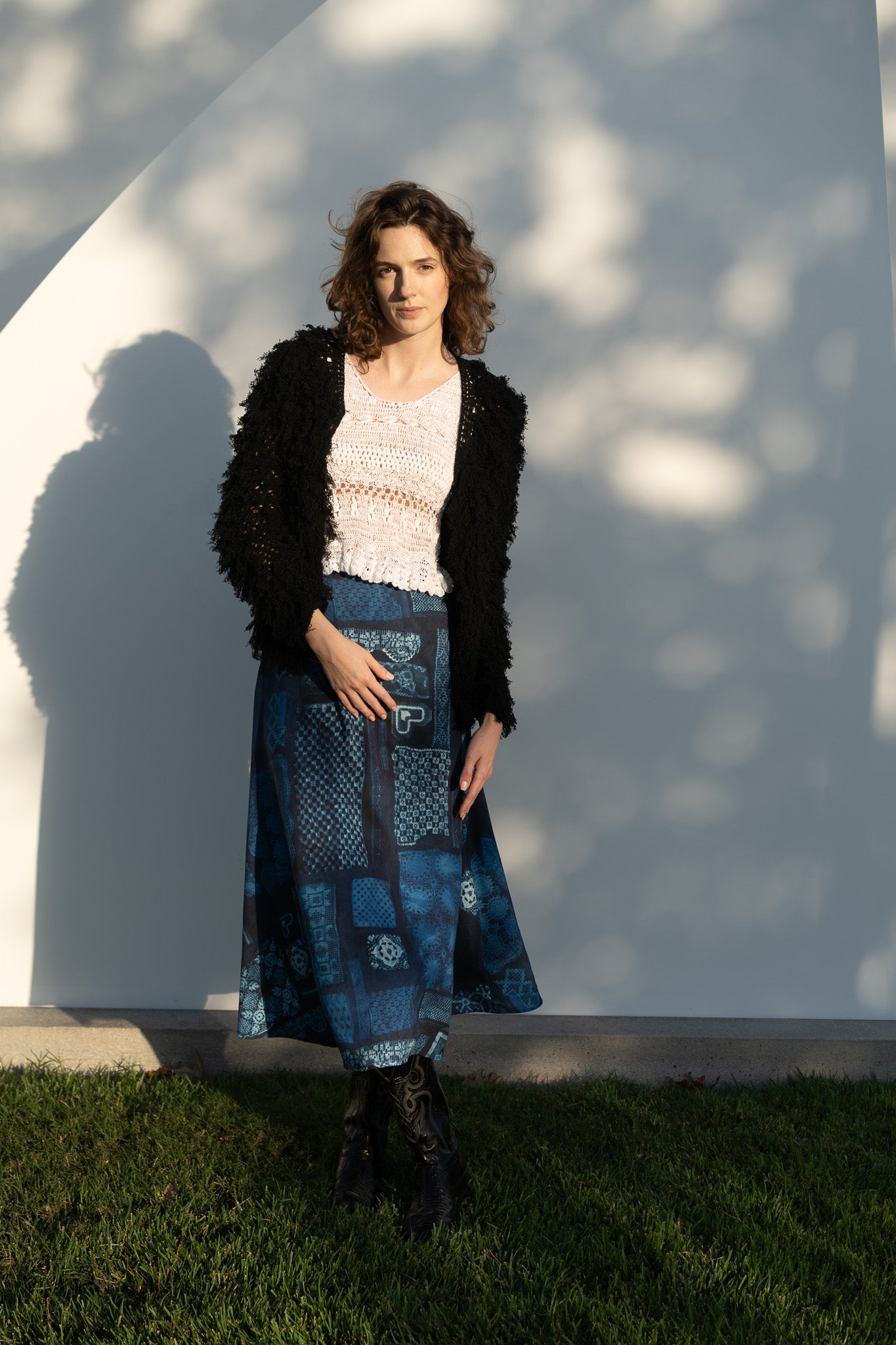 Lilli Cardigan in Black Cotton