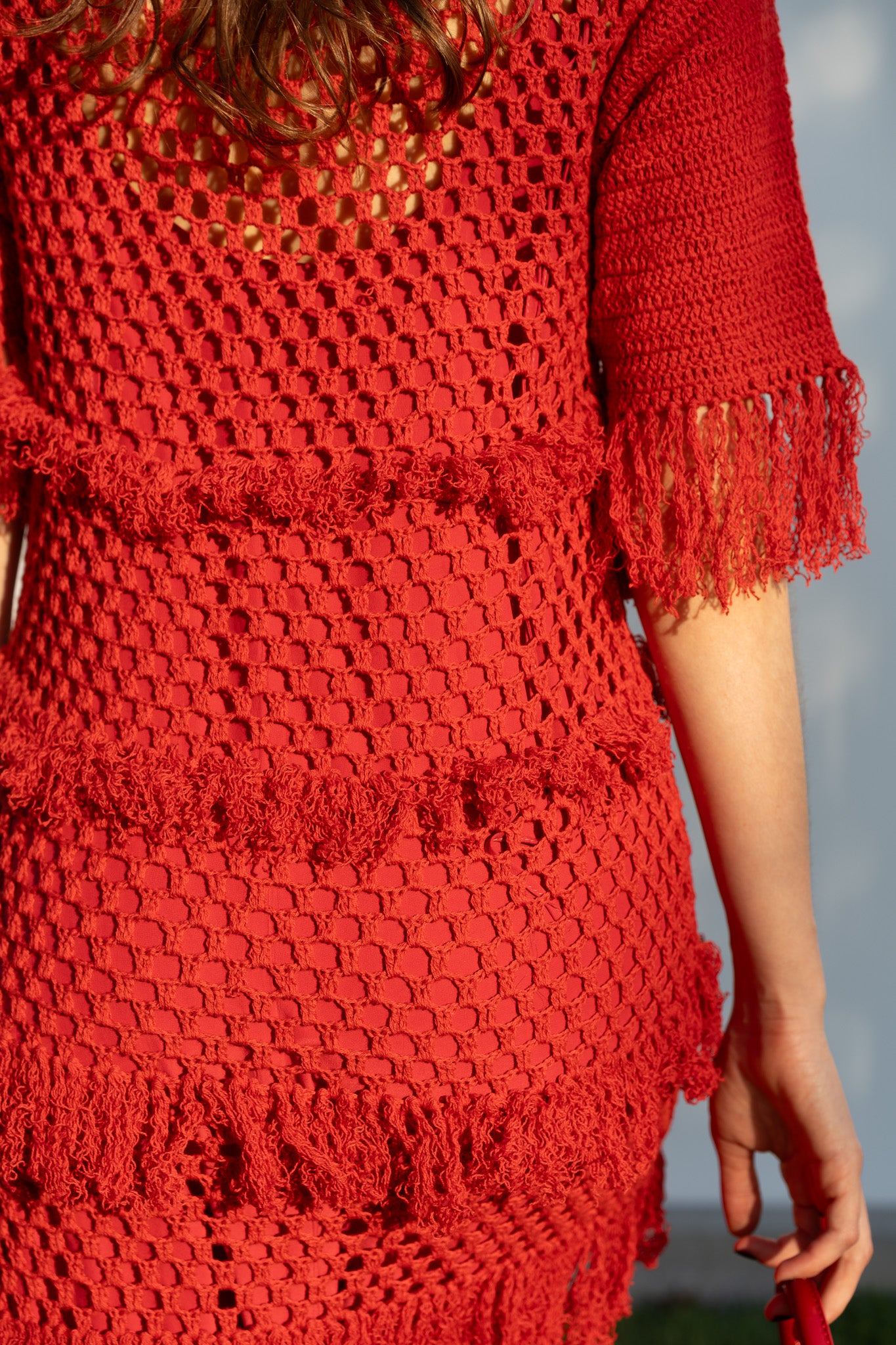 Zora Dress in Serrano Red Cotton