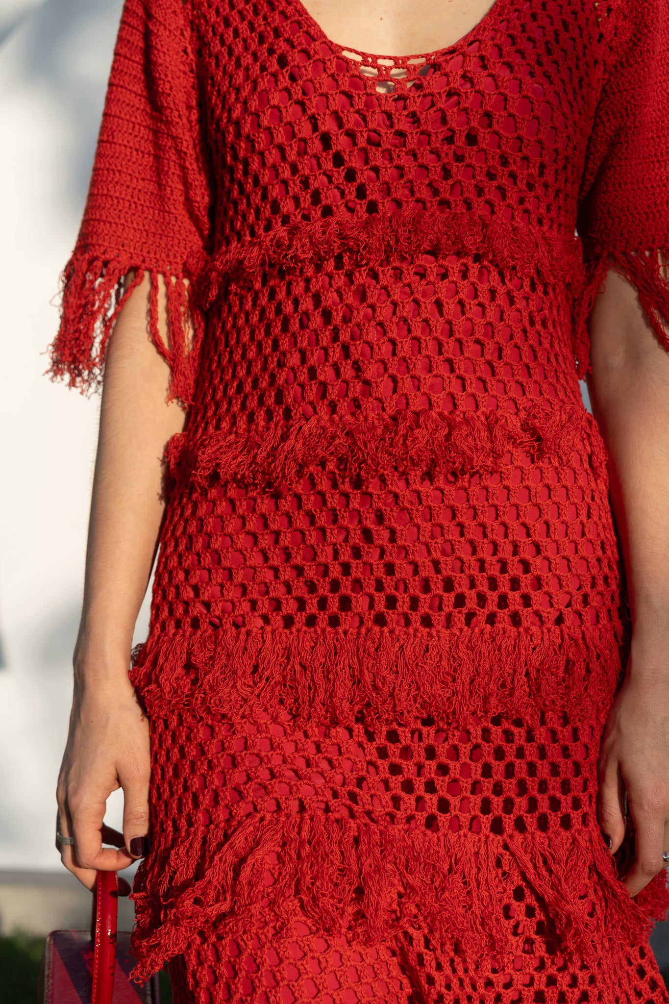 Zora Dress in Serrano Red Cotton