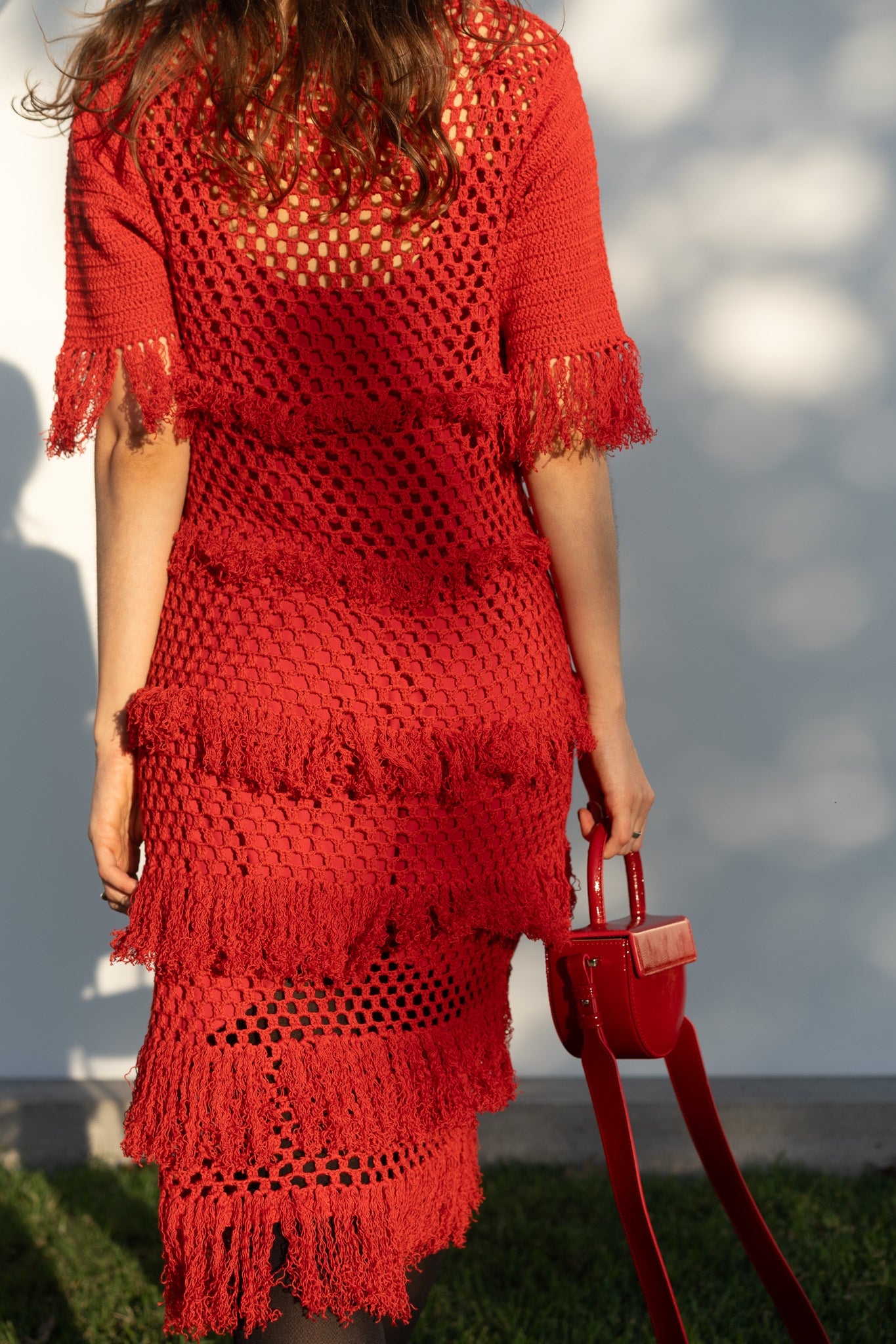 Zora Dress in Serrano Red Cotton