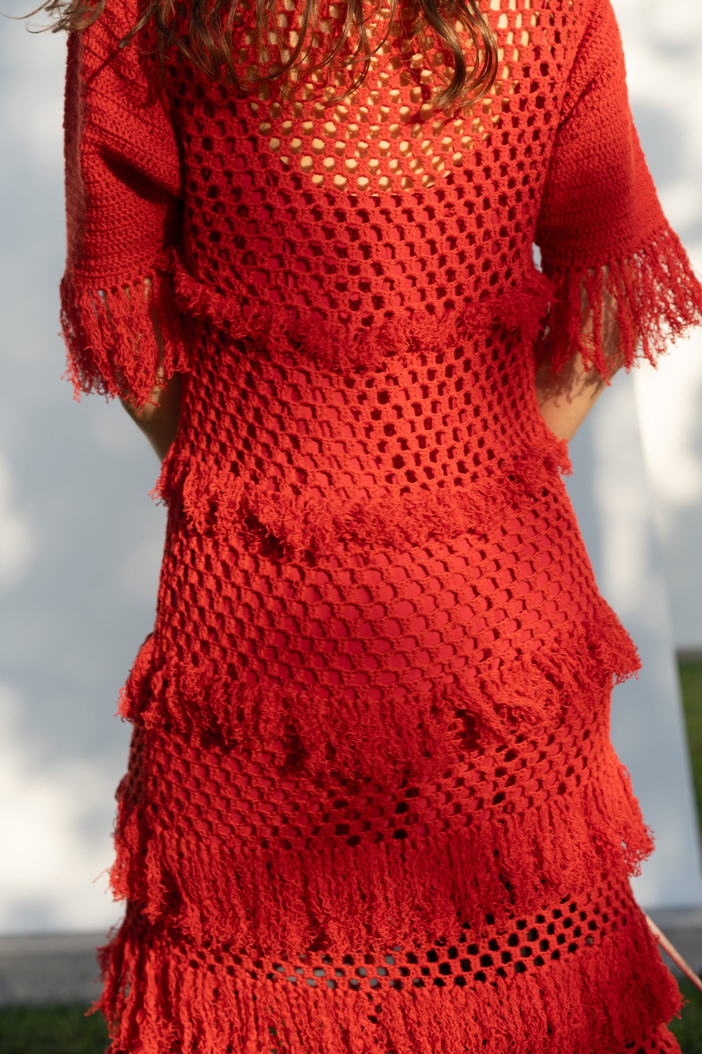 Zora Dress in Serrano Red Cotton