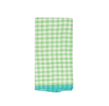 Load image into Gallery viewer, CARAVAN Two tone gingham lime/aqua towels set of two
