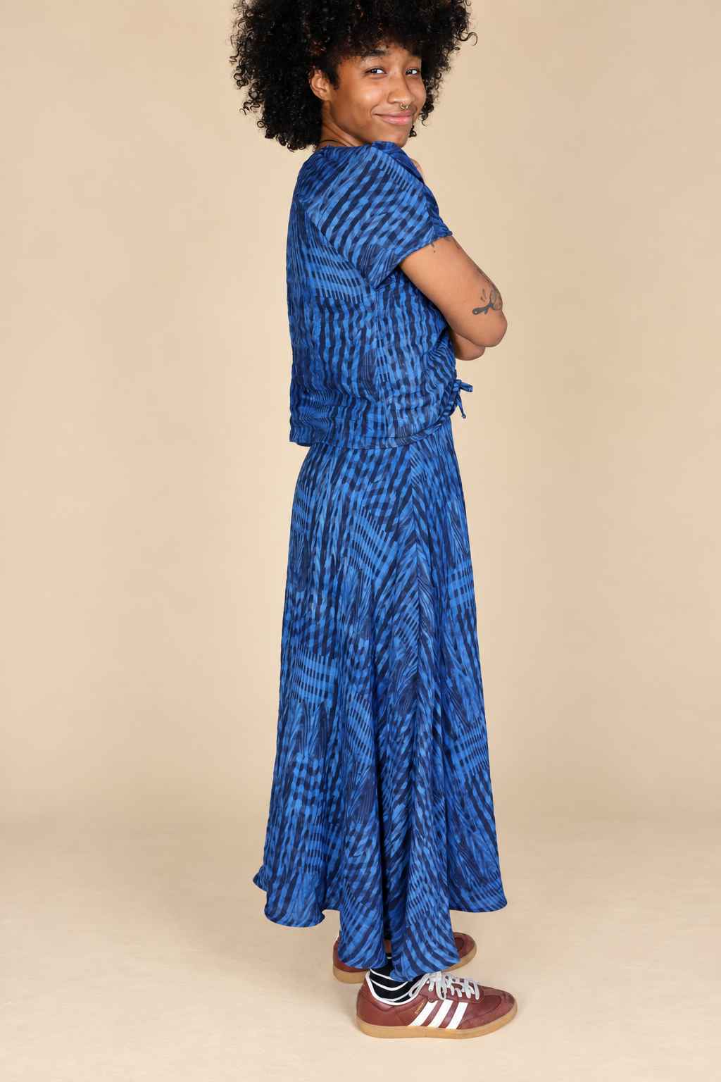 Isabel Wilson Warped Gingham Helen Skirt