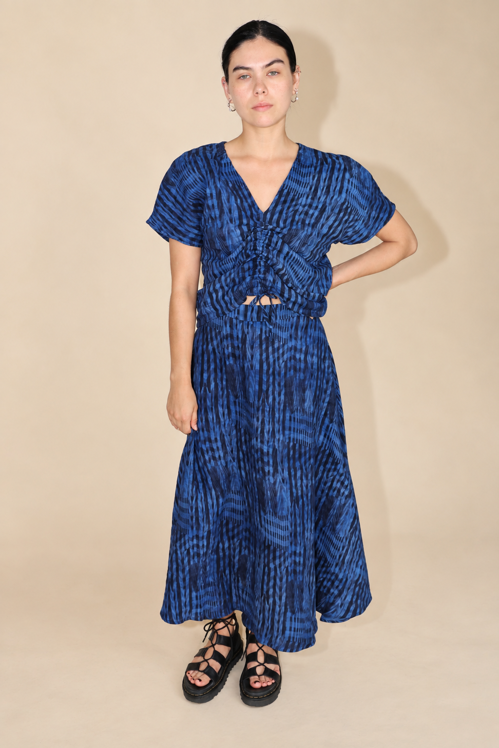 Isabel Wilson Warped Gingham Helen Skirt