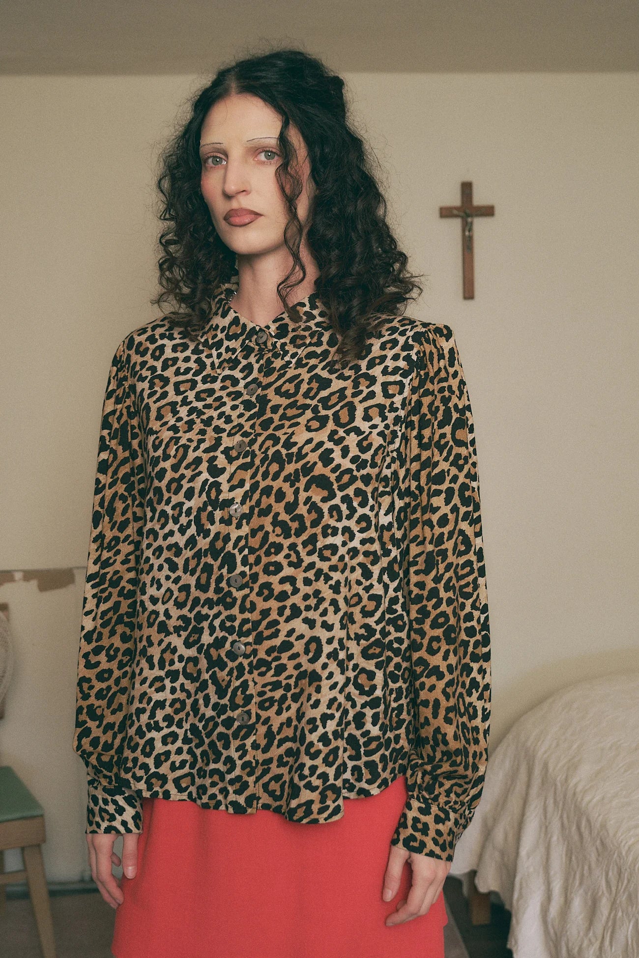 Fashion Brand Company Soft Linen Boss Blouse Leopard