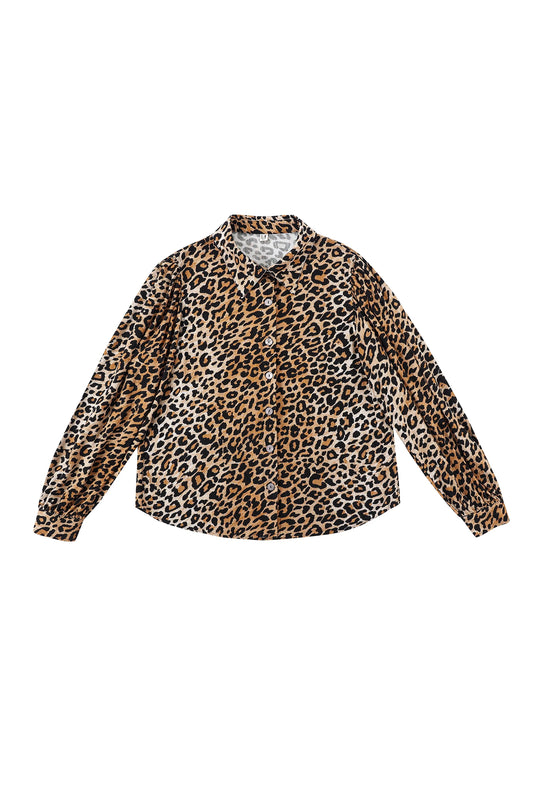 Fashion Brand Company Soft Linen Boss Blouse Leopard