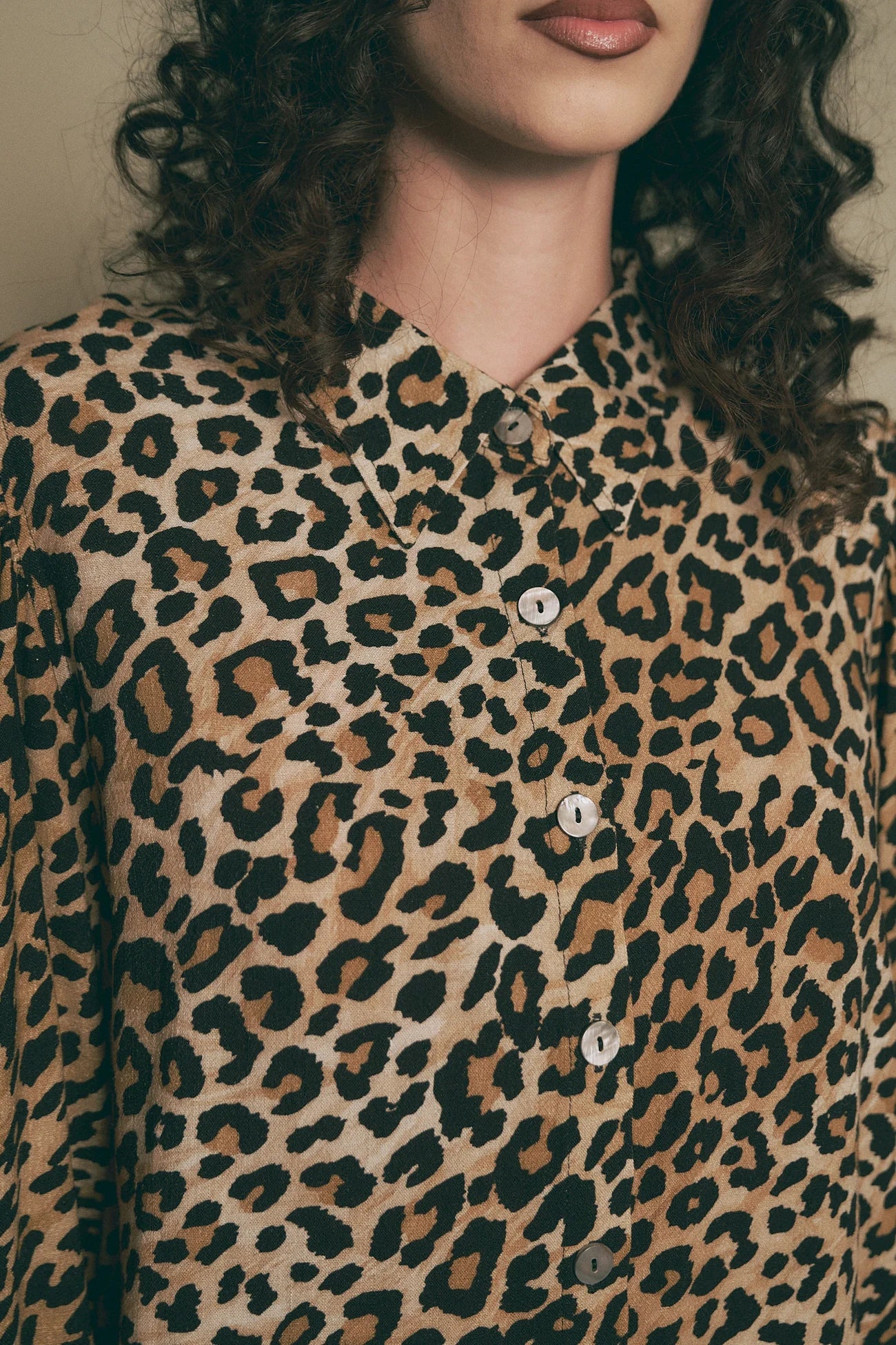 Fashion Brand Company Soft Linen Boss Blouse Leopard