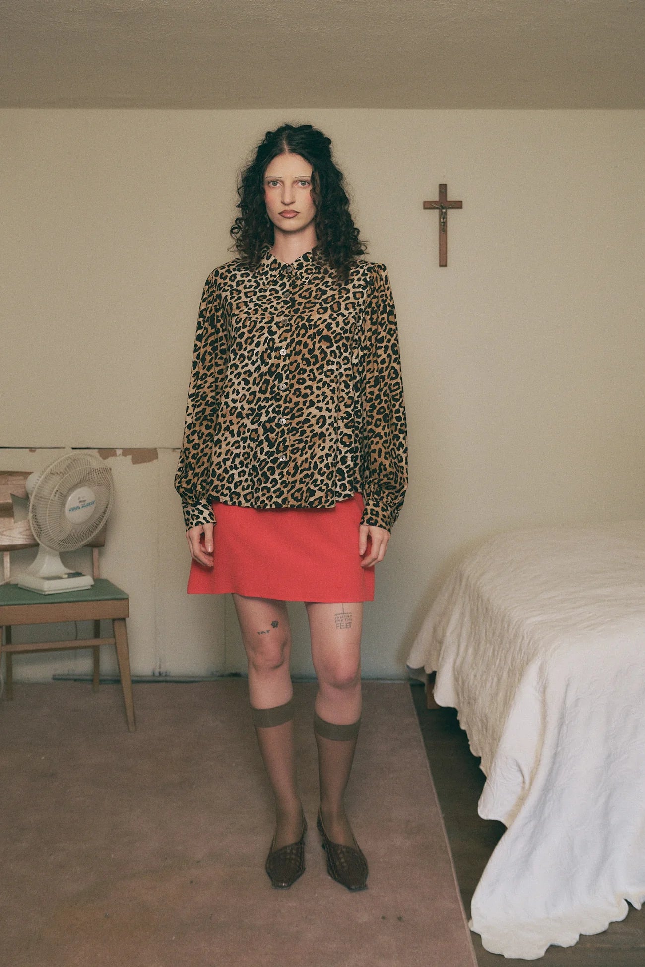 Fashion Brand Company Soft Linen Boss Blouse Leopard