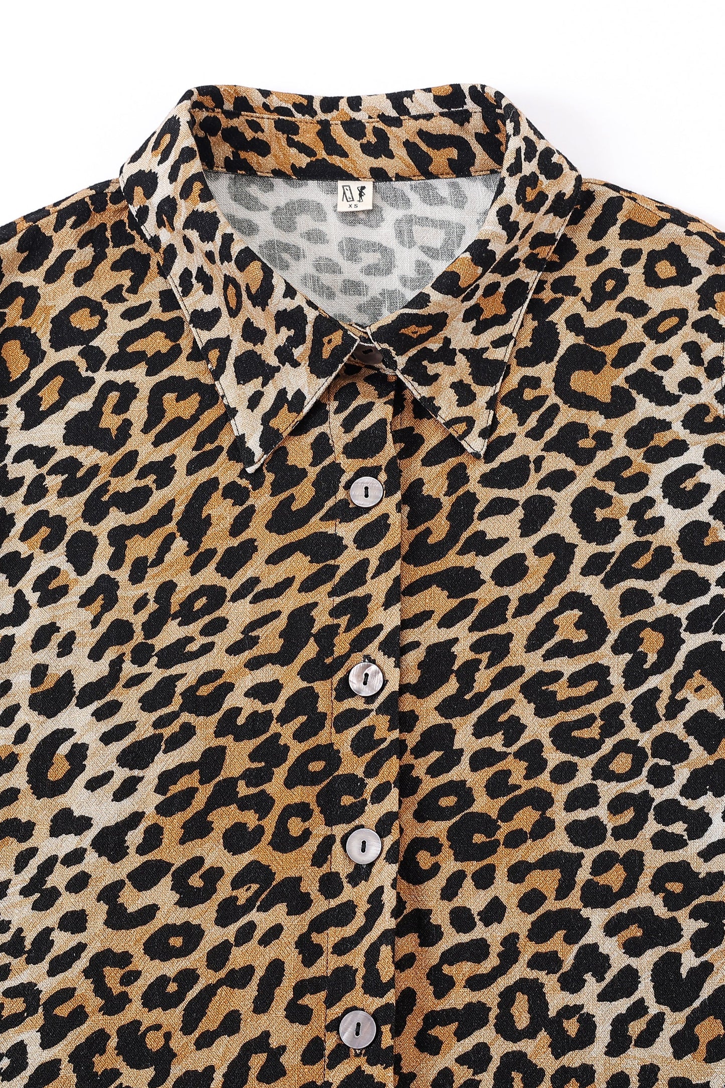 Fashion Brand Company Soft Linen Boss Blouse Leopard