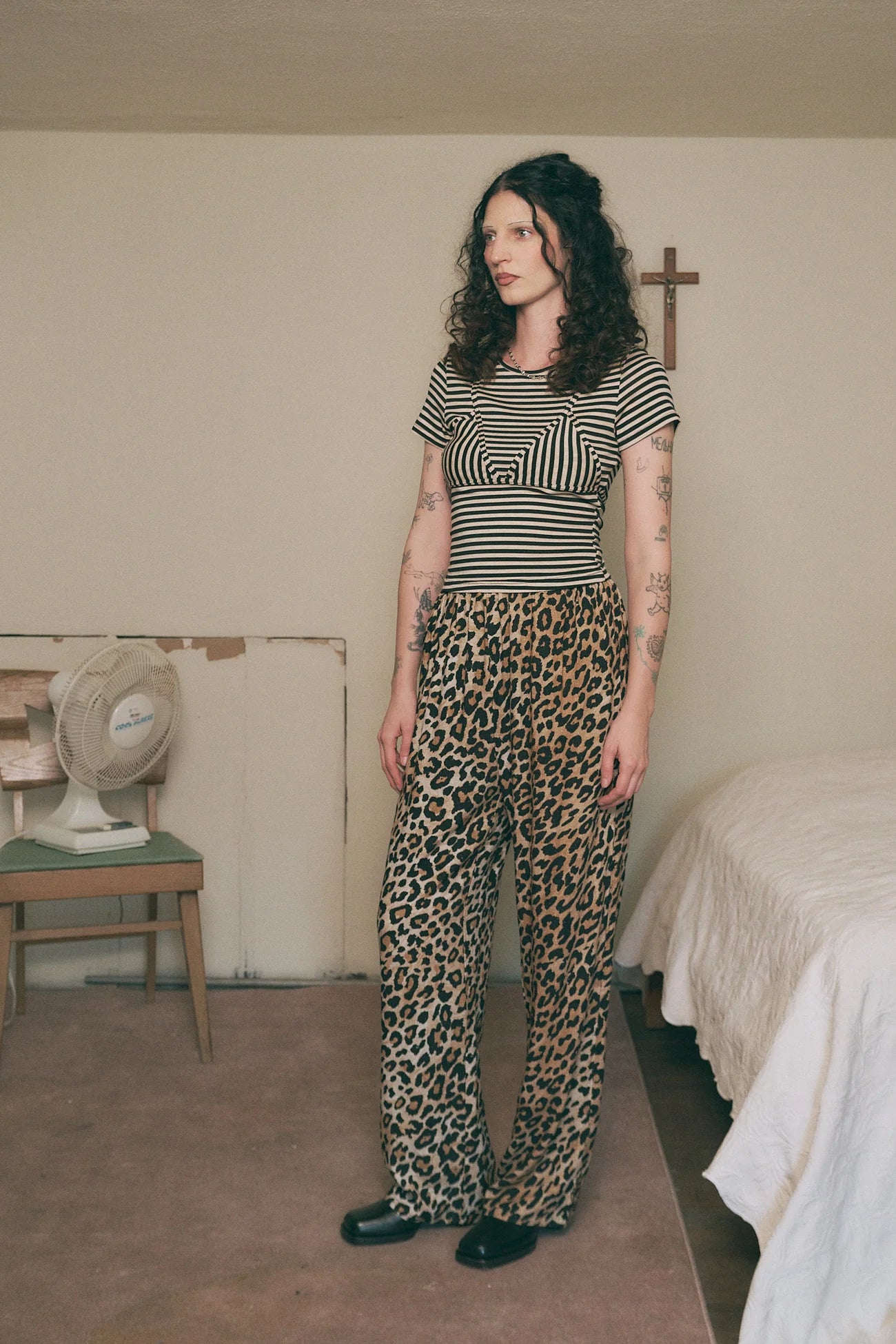 Fashion Brand Company Lazy Pants Soft Linen Leopard