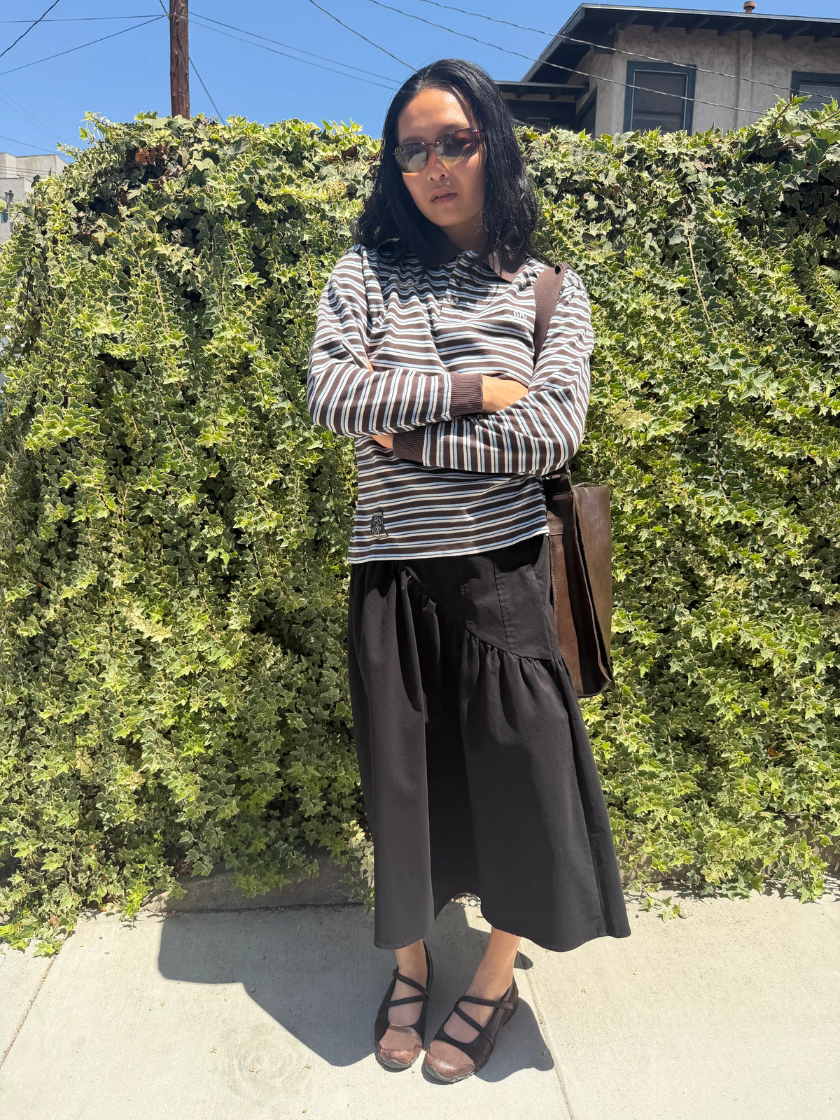 Lisa Says Gah Maeve Midi Skirt - Caviar Twill