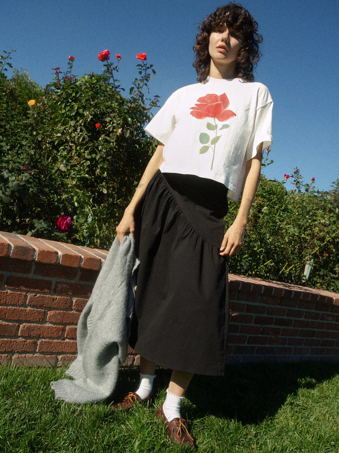 Lisa Says Gah Maeve Midi Skirt - Caviar Twill